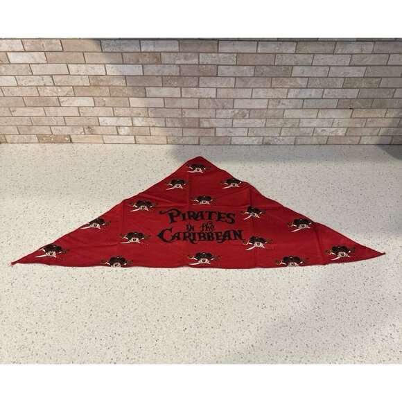 pirates of the caribbean Mickey Mouse Hankerchief Bandana Red - Picture 1 of 2